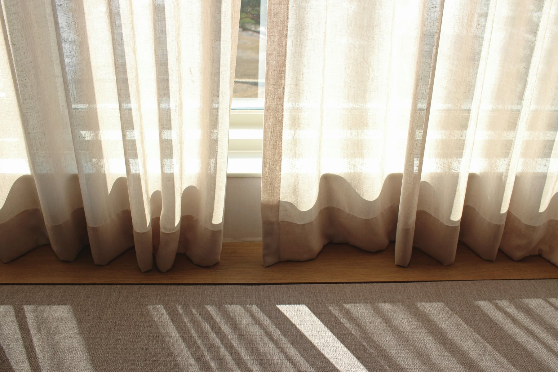 A white curtain in daylight
