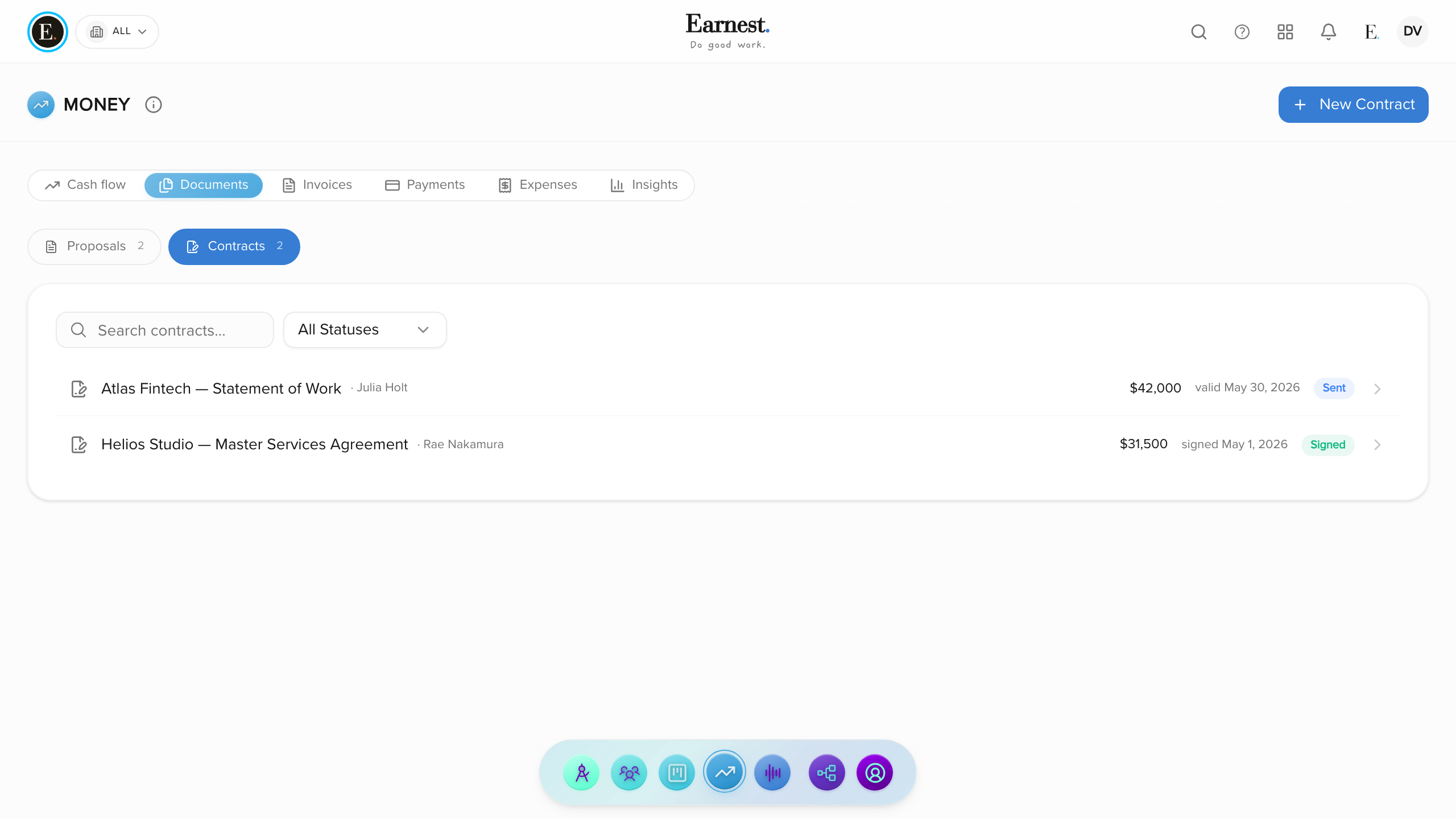Earnest — Contracts