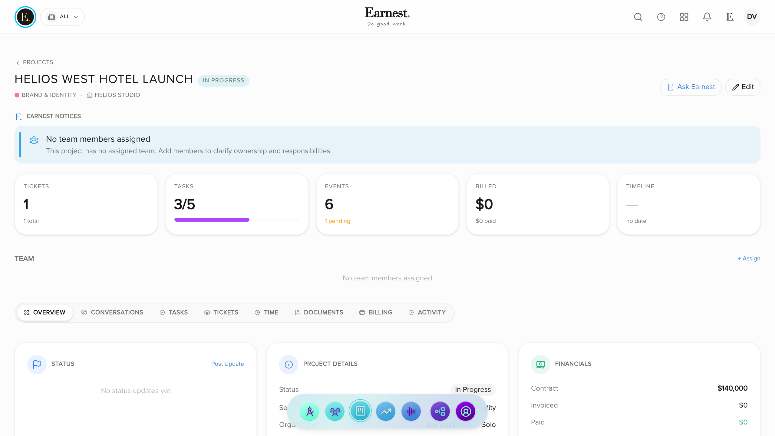 Earnest — Project Timeline