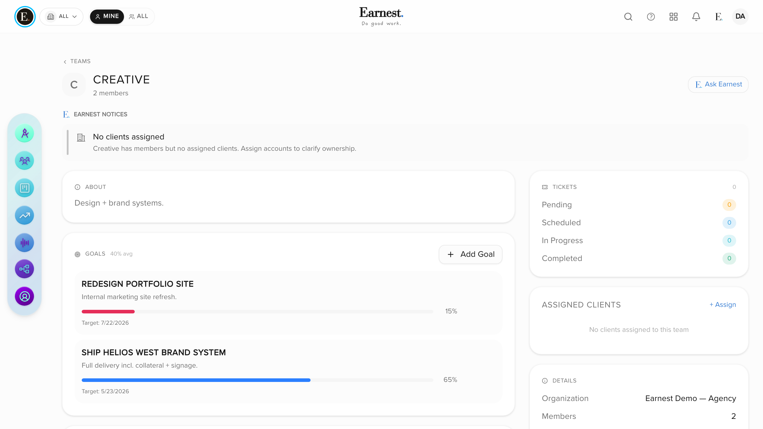 Earnest — Team Detail